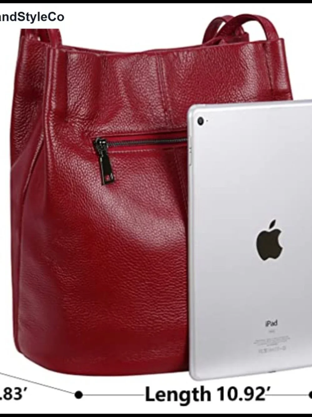 Genuine Leather Hobo Shoulder Bag Bucket Tote Purse for Women